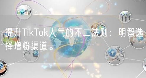 提升TikTok人气的不二法则：明智选择增粉渠道。
