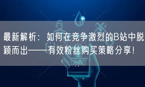 最新解析：如何在竞争激烈的B站中脱颖而出——有效粉丝购买策略分享！