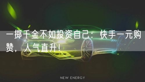 一掷千金不如投资自己：快手一元购赞，人气直升！