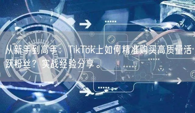 从新手到高手：TikTok上如何精准购买高质量活跃粉丝？实战经验分享。