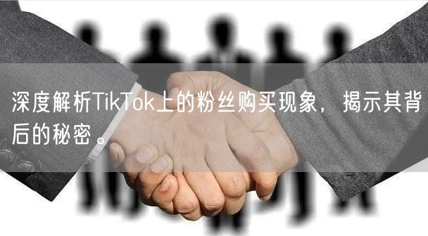 深度解析TikTok上的粉丝购买现象，揭示其背后的秘密。