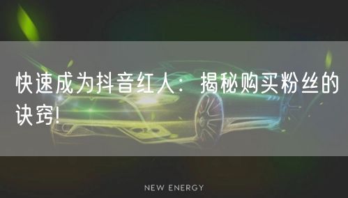快速成为抖音红人：揭秘购买粉丝的诀窍!