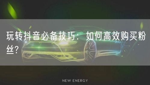 玩转抖音必备技巧：如何高效购买粉丝?