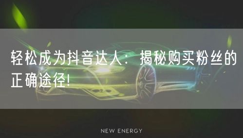 轻松成为抖音达人：揭秘购买粉丝的正确途径!