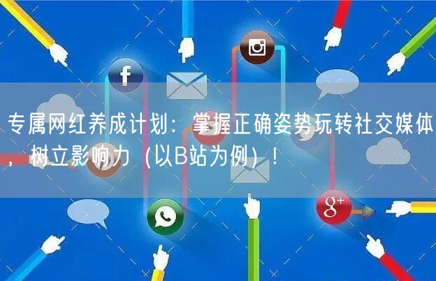 专属网红养成计划：掌握正确姿势玩转社交媒体，树立影响力（以B站为例）!