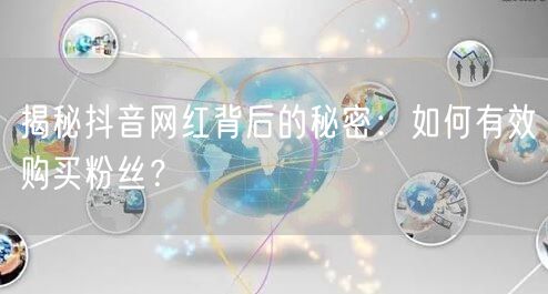揭秘抖音网红背后的秘密：如何有效购买粉丝？