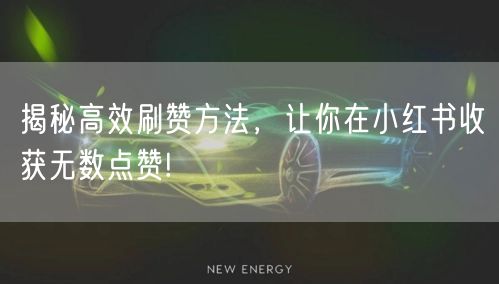 揭秘高效刷赞方法，让你在小红书收获无数点赞!