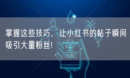 掌握这些技巧，让小红书的帖子瞬间吸引大量粉丝!