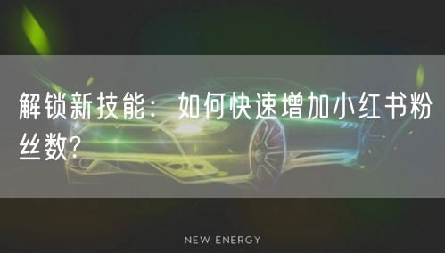 解锁新技能：如何快速增加小红书粉丝数?