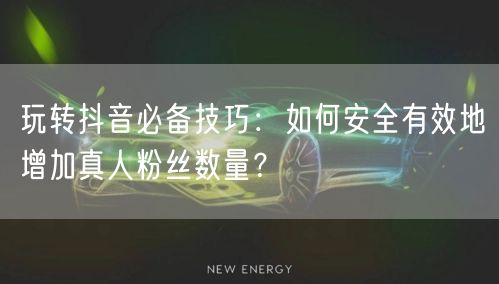 玩转抖音必备技巧：如何安全有效地增加真人粉丝数量？