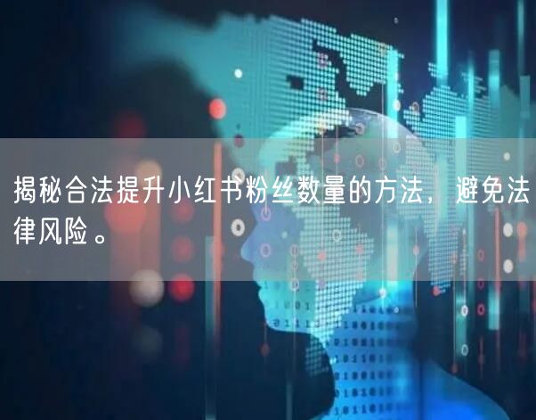揭秘合法提升小红书粉丝数量的方法，避免法律风险。